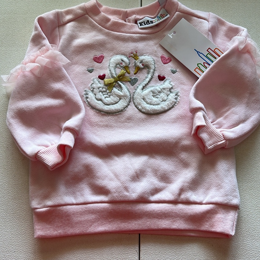 Kids Headquarters Pink Swan Sweatshirt